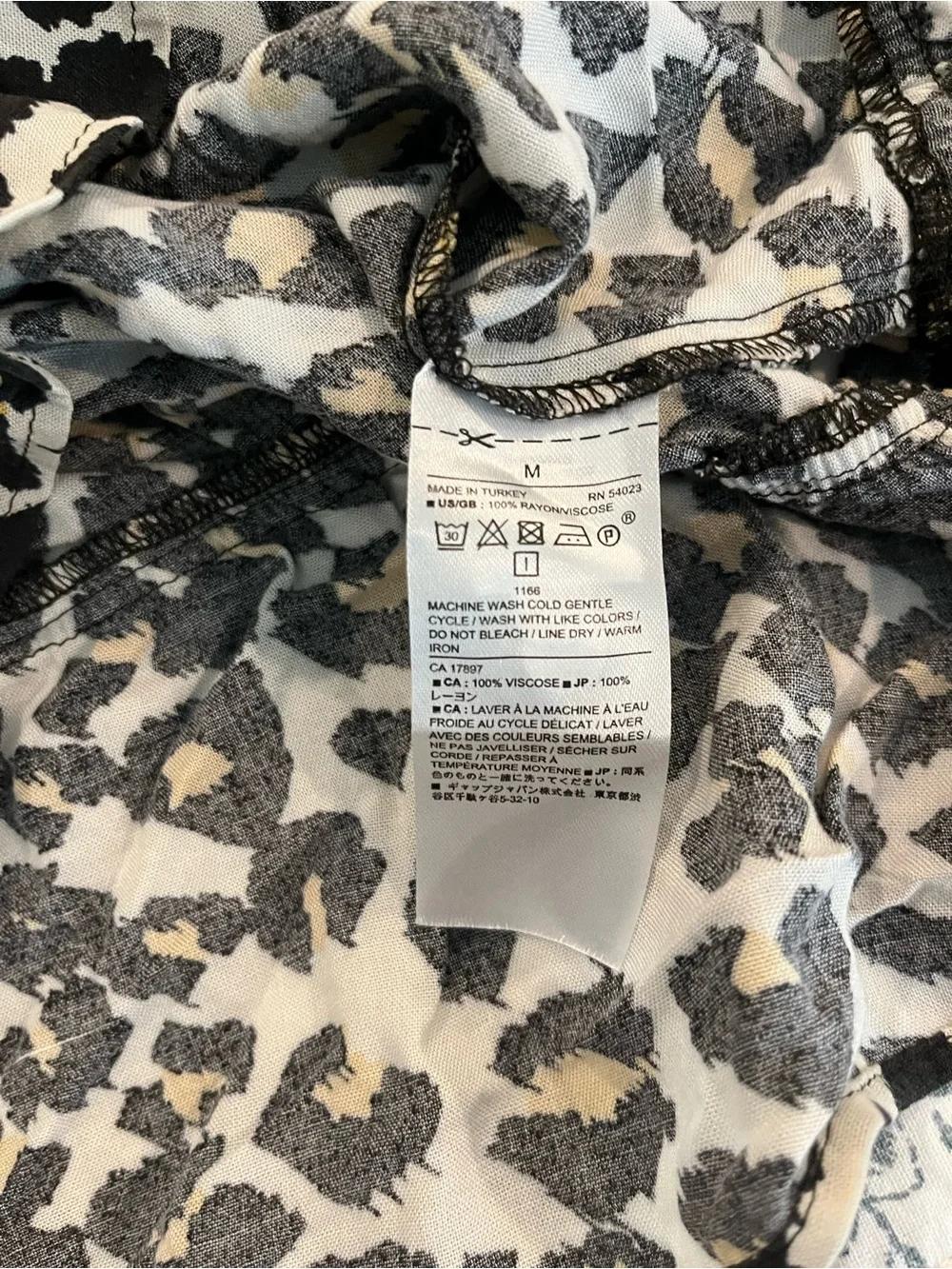 Banana Republic Leopard Print Peplum Puff Sleeve Blouse Size M